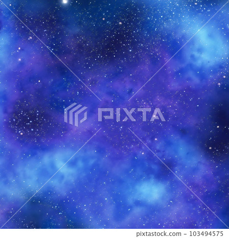 Ultramarine Galaxy Backgrounds Digital Paper outer space textures with blue starry night skies and nebula art 103494575