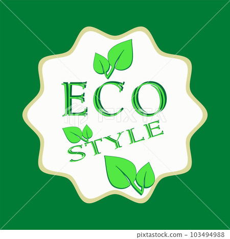 Eco style card on a green background Eco style card on a green background 103494988