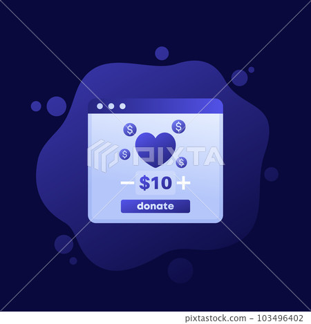 Donation service, donate online icon vector design 103496402
