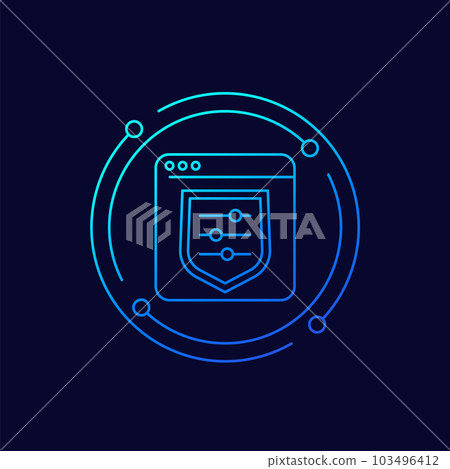 security settings line icon with shield for web security settings line icon with shield for web 103496412