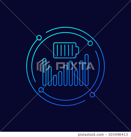 battery performance icon, line vector 103496413