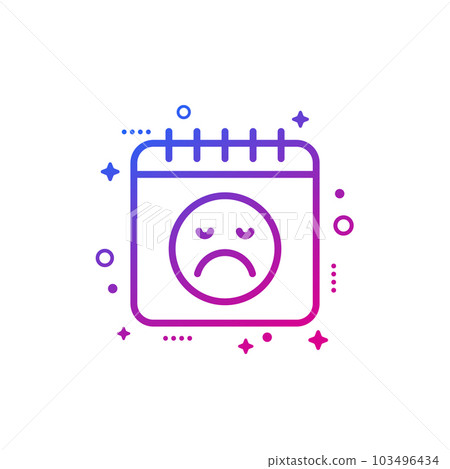 bad day icon with calendar and emoji 103496434