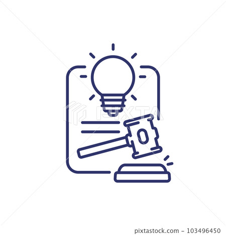 patent court line icon, vector patent court line icon, vector 103496450