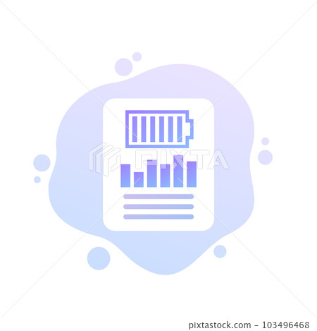 battery performance test icon, vector design 103496468