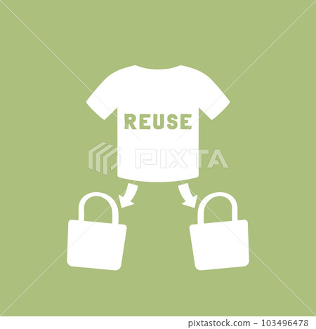 upcycling icon, reuse old t-shirt upcycling icon, reuse old t-shirt 103496478