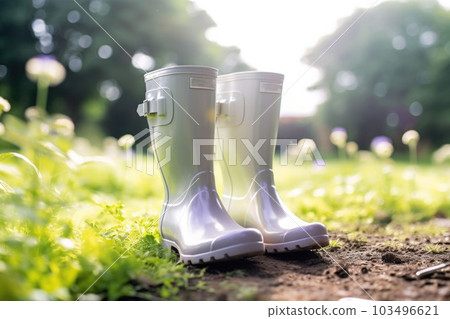 Shiny clearance rubber boots