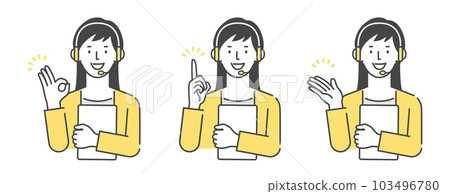 A set of female operators who deal with customers at a call center A set of female operators who deal with customers at a call center 103496780