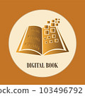 Digital book card on a yellow background 103496792