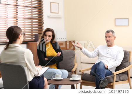 Psychotherapist working with couple in office. Family counselling 103497125
