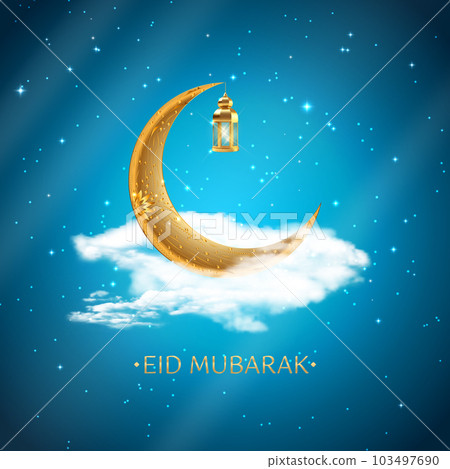 Islamic eid mubarak design greeting card , poster. Vector Illustration EPS10 103497690
