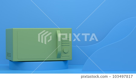 Abstract scene or podium with microwave on monochrome background Abstract scene or podium with microwave on monochrome background 103497817