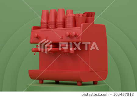 Abstract scene or podium with espresso coffee machine on monochrome 103497818