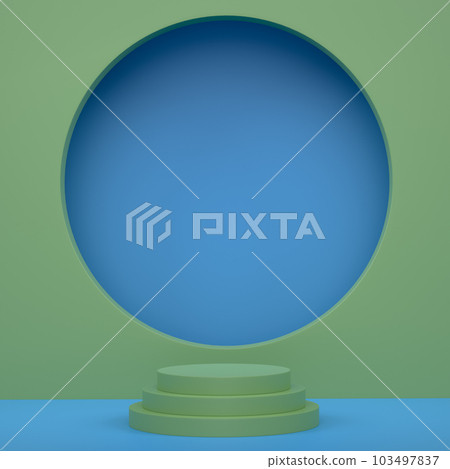 Abstract scene or podium for product showcase on monochrome background. 103497837