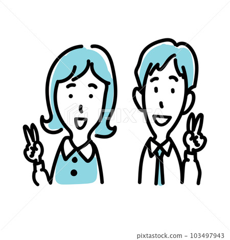 兩個用微笑和平相處的男女 103497943