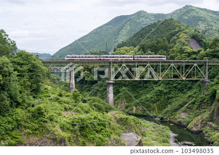 [Kisei Main Line] Limited Express Nanki-go across Miseya Bridge 103498035