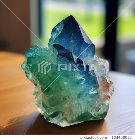 Aquamarine on the desk 103498052