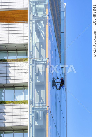 window cleaning of skyscrapers window cleaning of skyscrapers 103498841