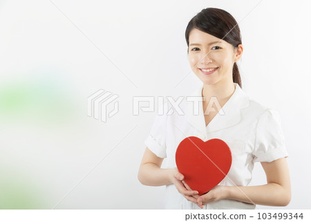 medical worker with a heart medical worker with a heart 103499344