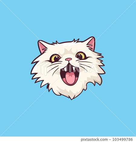 Cat portrait drawing. Shocked cat 103499786