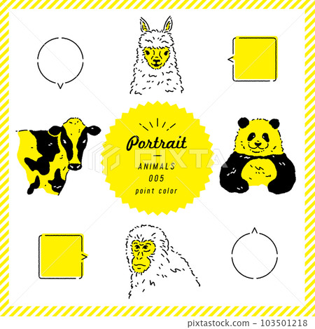 Animal line drawing illustration set (color) 103501218