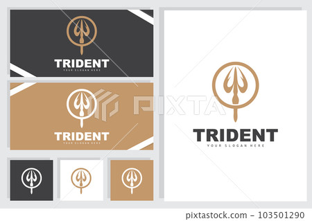 Trident Logo, Vector Magic Spear of Poseidon Neptune, Triton King Design, Template Icon Brand Illustration 103501290
