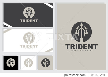 Trident Logo, Vector Magic Spear of Poseidon Neptune, Triton King Design, Template Icon Brand Illustration Trident Logo, Vector Magic Spear of Poseidon Neptune, Triton King Design, Template Icon Brand Illustration 103501291