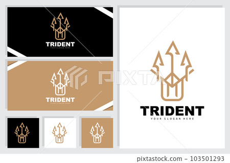 Trident Logo, Vector Magic Spear of Poseidon Neptune, Triton King Design, Template Icon Brand Illustration Trident Logo, Vector Magic Spear of Poseidon Neptune, Triton King Design, Template Icon Brand Illustration 103501293