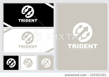 Trident Logo, Vector Magic Spear of Poseidon Neptune, Triton King Design, Template Icon Brand Illustration Trident Logo, Vector Magic Spear of Poseidon Neptune, Triton King Design, Template Icon Brand Illustration 103501301