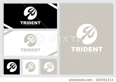 Trident Logo, Vector Magic Spear of Poseidon Neptune, Triton King Design, Template Icon Brand Illustration Trident Logo, Vector Magic Spear of Poseidon Neptune, Triton King Design, Template Icon Brand Illustration 103501313