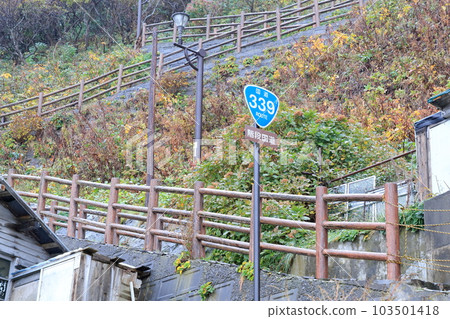 Stairs National Highway running through Aomori Prefecture (National Highway 339 Lower Side Higashi Tsugaru District, Aomori Prefecture) 103501418