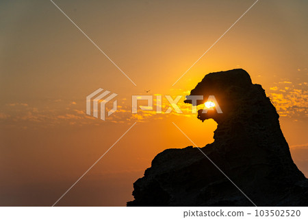 Godzilla Rock Sunset Shiosezaki Reef Area Strange Rocks and Strange Stones Godzilla Rock Sunset Shiosezaki Reef Area Strange Rocks and Strange Stones 103502520