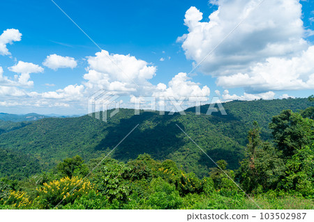 Khao Yai landscape mountain and blue sky viewpoint Khao Yai landscape mountain and blue sky viewpoint 103502987