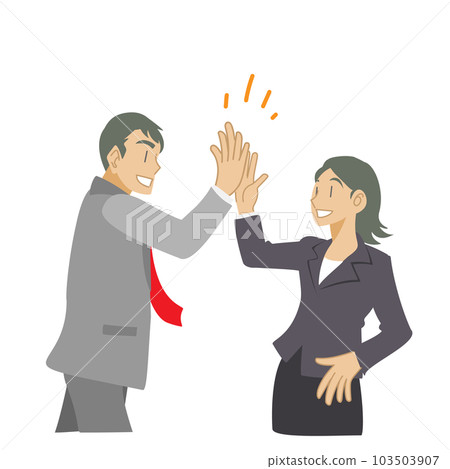 一個以高度接觸為成功而歡欣鼓舞的商人 103503907