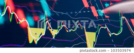 Economic graph with diagrams on the stock market, for business and financial concepts 103503974