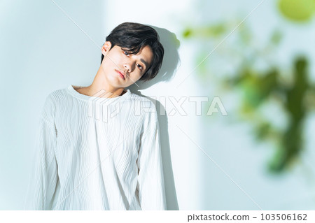 Male portrait, genderless makeup, men's cosmetics, skin care Male portrait, genderless makeup, men's cosmetics, skin care 103506162