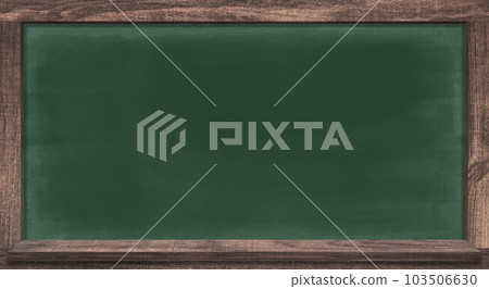 Distressed blackboard with shelf, dark oak frame 16:9 size blackboard 103506630