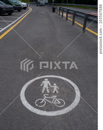 Road markings for pedestrians and cyclists 103507886