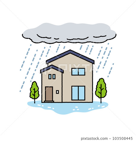 house damaged by heavy rain house damaged by heavy rain 103508445