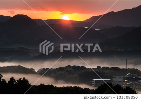 Sea of clouds from Kiyomizu Temple (Miyawaka City, Fukuoka Prefecture) 103509850