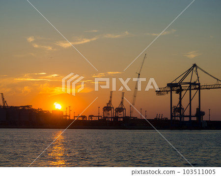 black sea port Odesa, Ukraine with a lot of cranes, cabins, boxes and tanks black sea port Odesa, Ukraine with a lot of cranes, cabins, boxes and tanks 103511005