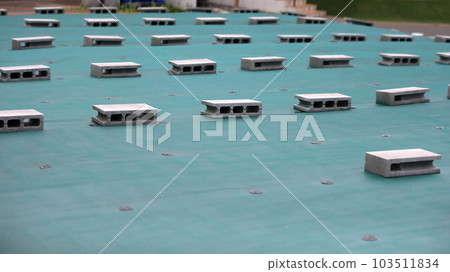 Land covered with anti-grass sheets Land covered with anti-grass sheets 103511834