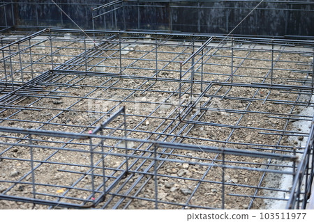 Dirt floor reinforcing bars for house foundations Dirt floor reinforcing bars for house foundations 103511977