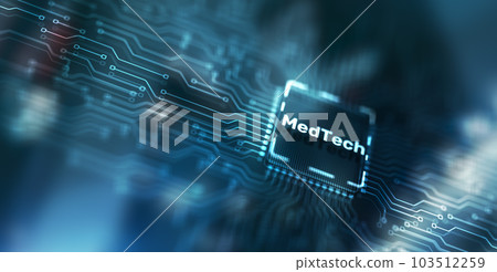 Medicine technology integration automation computing health care concept. CPU Icon 103512259