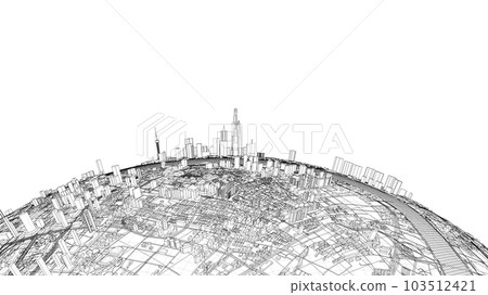 3d city sphere. Vector rendering of 3d 103512421