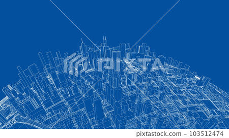 3d city sphere. Vector rendering of 3d 3d city sphere. Vector rendering of 3d 103512474
