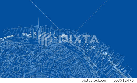 3d city sphere. Vector rendering of 3d 3d city sphere. Vector rendering of 3d 103512476