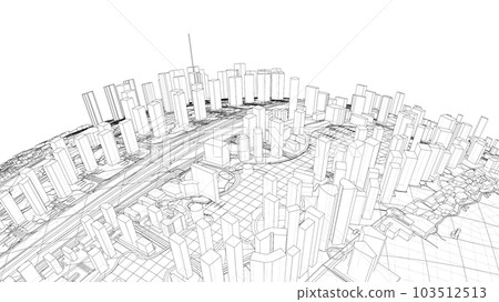 3d city sphere. Vector rendering of 3d 103512513