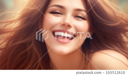 European and American smiling beautiful woman (AI-generated image) 103512610