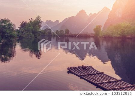 Yulong river by the tropical forest. Yulong river by the tropical forest. 103512955