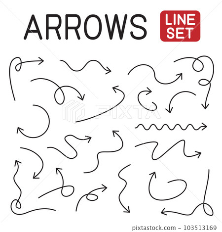 line arrow sign symbol set white background line arrow sign symbol set white background 103513169